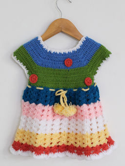 Woonie - Handmade Crochet Multi-coloured Layered Frock