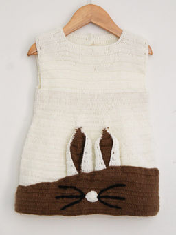 Woonie - Handmade Crochet Cream Ear Frock