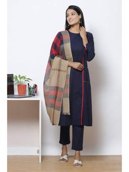 Biba - Navy Straight Cotton Fusion Wear 3 Piece Set
