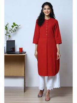 Biba - Maroon and Red Cotton Kurti