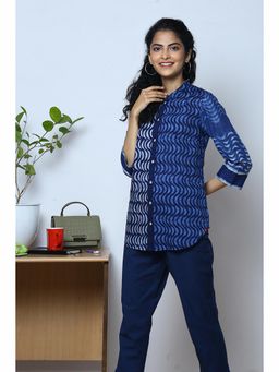 Biba - Indigo Cotton Shirt Kurta