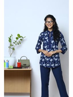 Biba - Indigo Cotton Shirt Kurta