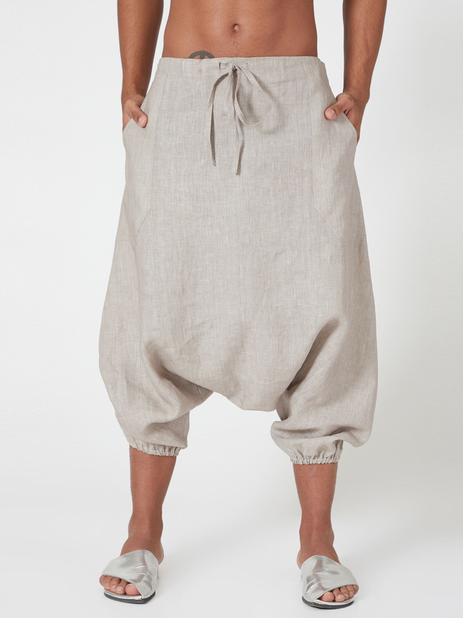 Wendell Rodricks Grey Drop Crotch Pants 