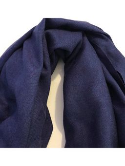 Pashma - Navy Herringbone Scarf