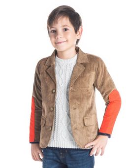 CHERRY CRUMBLE BY NITT HYMAN - Brown Plain Cord Blazer