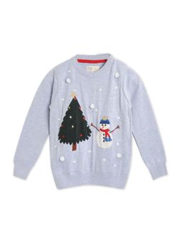 CHERRY CRUMBLE BY NITT HYMAN - Blue Snowman Sweater