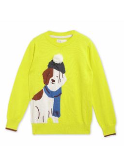 CHERRY CRUMBLE BY NITT HYMAN - Yellow Pom Pom Animal Sweater