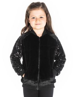 CHERRY CRUMBLE BY NITT HYMAN - Black Furry Jacket