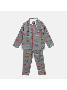 CHERRY CRUMBLE BY NITT HYMAN - Grey Night Down Pyjama Set