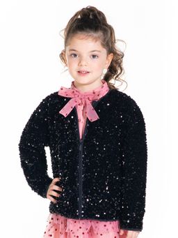 CHERRY CRUMBLE BY NITT HYMAN - Black Disco Sequins Jacket