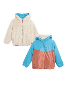 CHERRY CRUMBLE BY NITT HYMAN - Blue Parisian Hooded Reversible Jacket