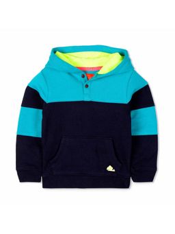 CHERRY CRUMBLE BY NITT HYMAN - Blue Colo block Downtown Hoodie