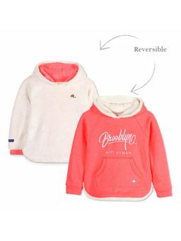 CHERRY CRUMBLE BY NITT HYMAN - Coral Typography Brooklyn Snug Sweatshirt