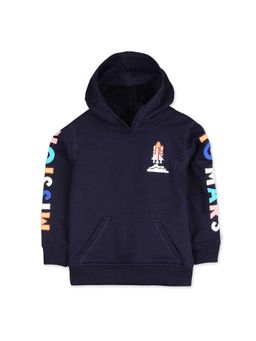 CHERRY CRUMBLE BY NITT HYMAN - Navy Blue Mars Applique Hoodie Sweatshirt