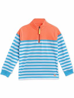 CHERRY CRUMBLE BY NITT HYMAN - Multi-Colour Half-Zip High Neck Sweatshirt