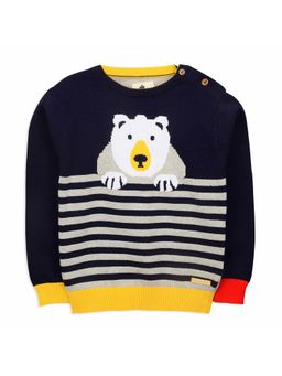 CHERRY CRUMBLE BY NITT HYMAN - Navy Blue Big Bear Sweater