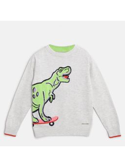 CHERRY CRUMBLE BY NITT HYMAN - Grey Dino Sweater