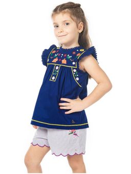 CHERRY CRUMBLE BY NITT HYMAN - Blue Arabic Top