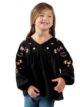 CHERRY CRUMBLE BY NITT HYMAN - Black Leaflet Top