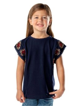 CHERRY CRUMBLE BY NITT HYMAN - Navy Blue Emblem Top