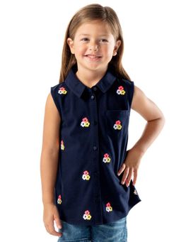CHERRY CRUMBLE BY NITT HYMAN - Navy Blue Pierre Top