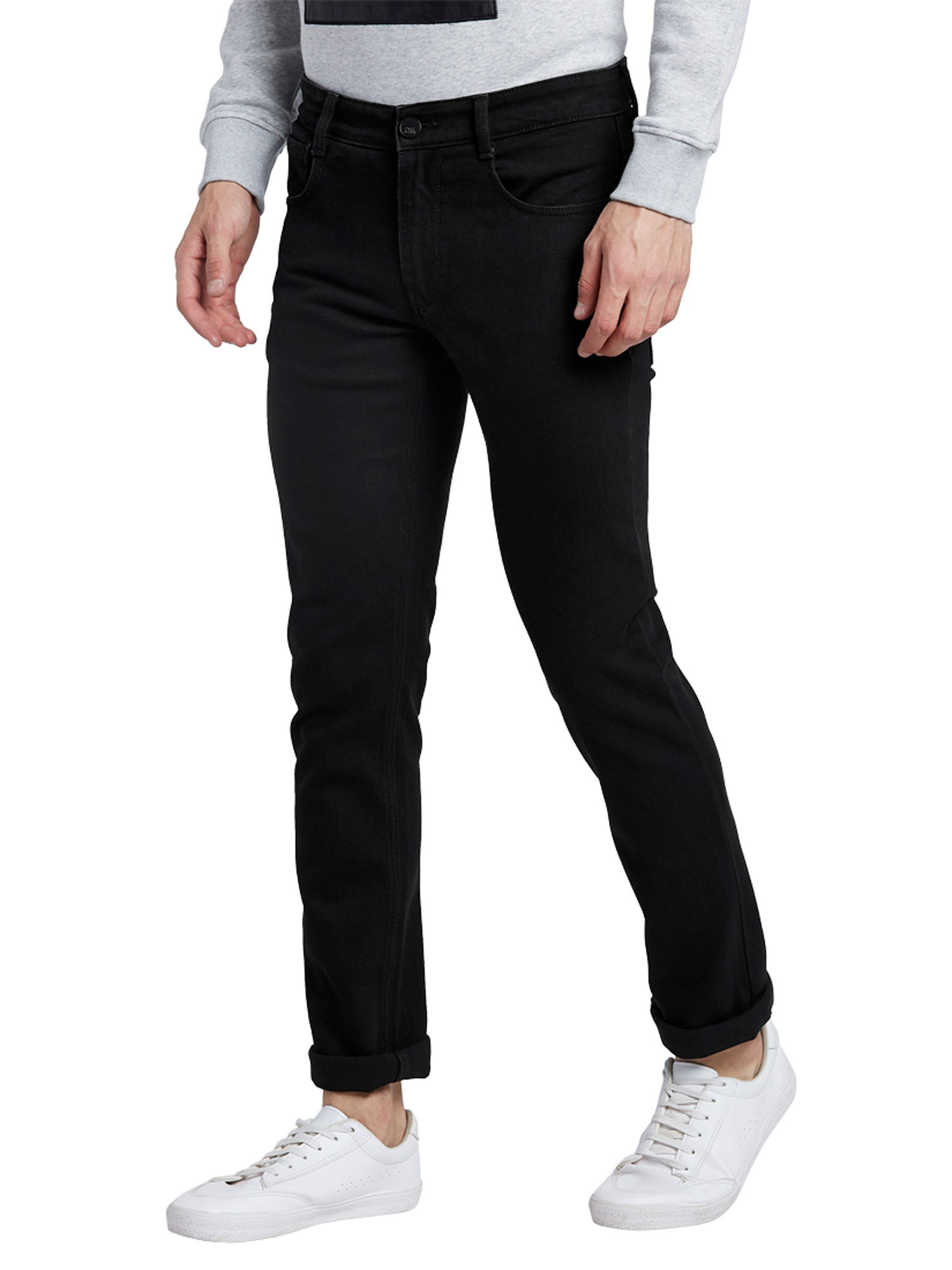 Buy Parx Black Solid Jeans Online|Nykaa 