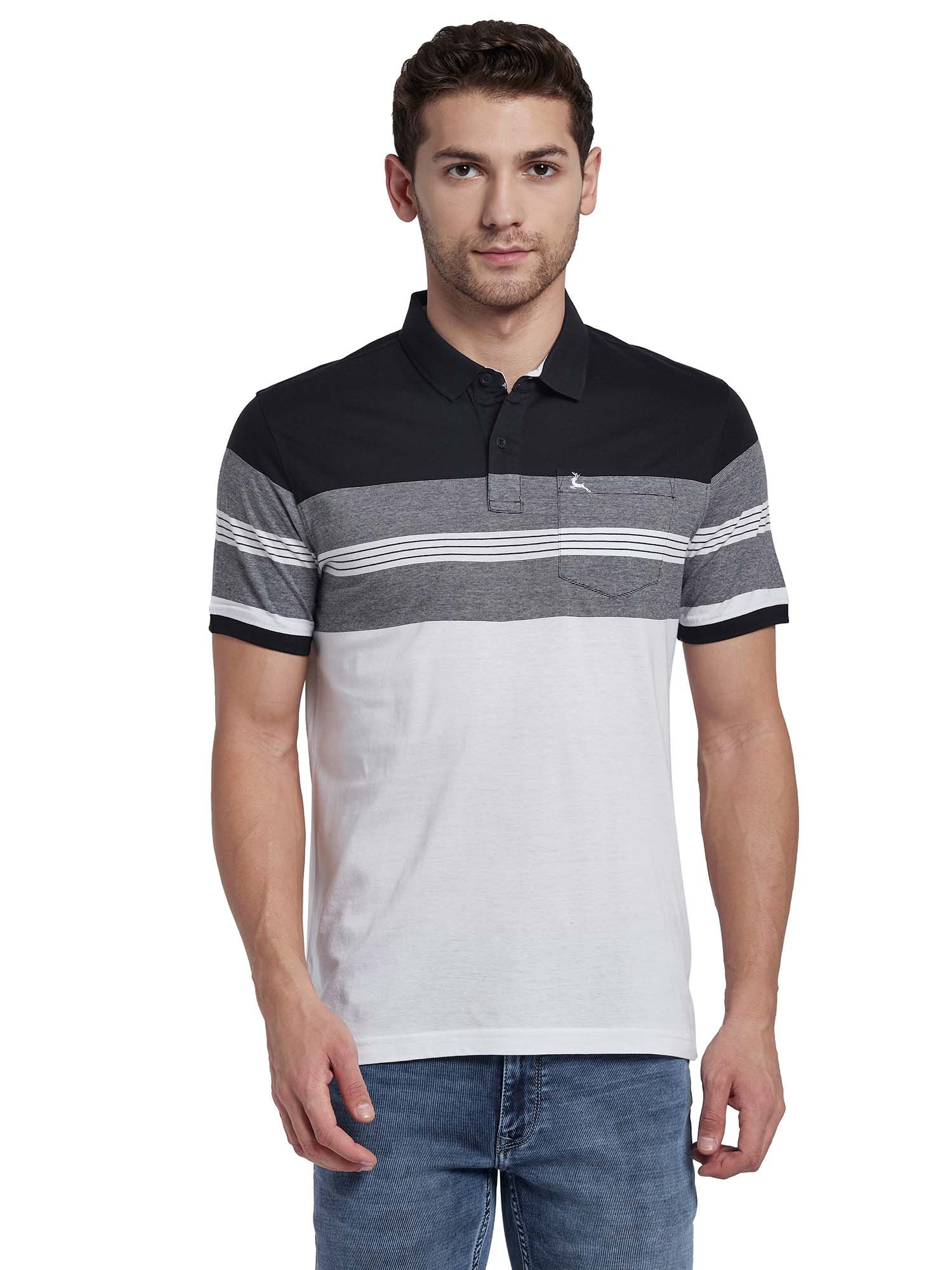 Parx Black Striped T-Shirt Online|Nykaa 