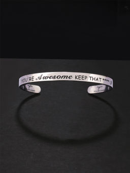 Yellow Chimes - Karma Bands Collection Inspirational Message Engraved Stainless Steel Cuff Bracelet