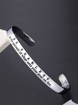 Yellow Chimes - Karma Bands Collection Inspirational Message Engraved Stainless Steel Cuff Bracelet