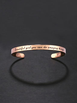 Yellow Chimes - Karma Bands Collection Inspirational Message Engraved Stainless Steel Cuff Bracelet