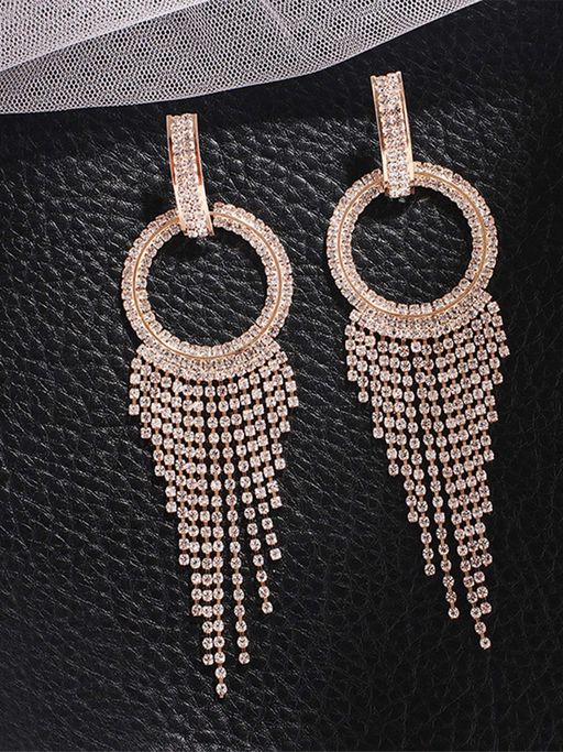 Yellow Chimes Latest Fashion Gold Plated Crystal Dangler Earrings