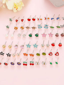 Yellow Chimes - Silver-Toned Fusion Stud earrings (Pack of 30)