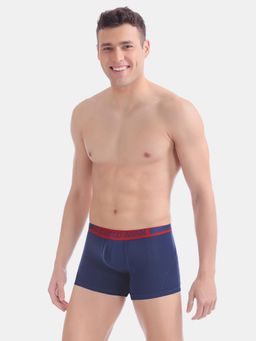 U.S. POLO ASSN. - Blue Elasticized Waist Solid Trunks