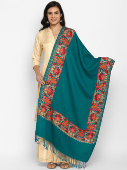 Zamour - Kashmiri Sea Green Embroidery Stole Women