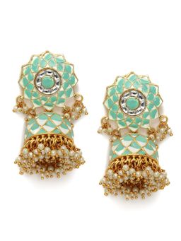Zaveri Pearls - Gold Enamelling Ethnic Jhumki Earring