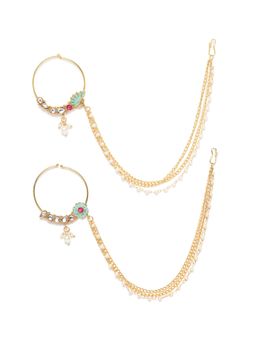 Zaveri Pearls - Gold Kundan Nose Rings (Pack of 2)