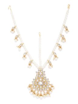 Zaveri Pearls - Gold Kundan Mathapatti