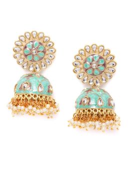 Zaveri Pearls - Grey Kundan Earrings