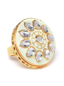 Zaveri Pearls - Green Kundan Ring
