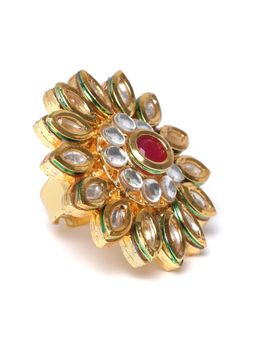 Zaveri Pearls - Gold Kundan Ring