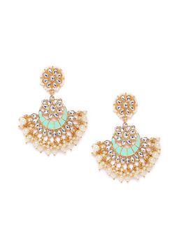 Zaveri Pearls - Green Kundan Earrings