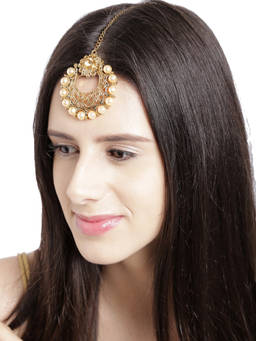 Zaveri Pearls - Ethnic Pearls Studded Maang Tikka
