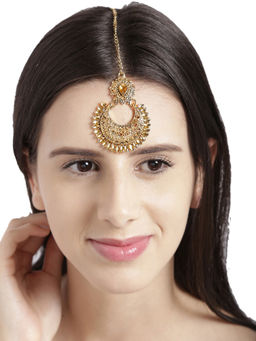 Zaveri Pearls - Antique Gold Tone Ethnic Maangtikka
