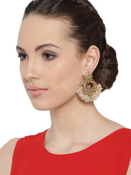 Zaveri Pearls - Gold Tone Traditional Pearls Beaded Dangle Earring