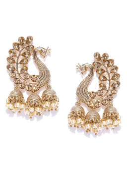 Zaveri Pearls - Gold Tone Peacock Inspired Jhumki Earring