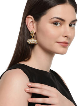 Zaveri Pearls - Antique Gold Tone Traditional Jhumki Earring