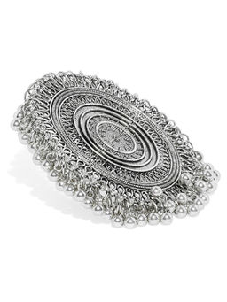 Zaveri Pearls - Antique Silver Tone Beaded Traditional Finger Ring