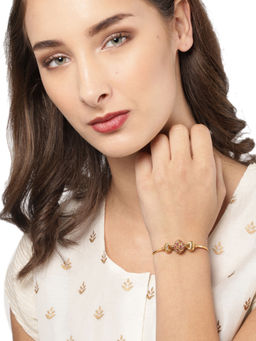 Zaveri Pearls - Gold Tone Ethnic Adjustable Kada