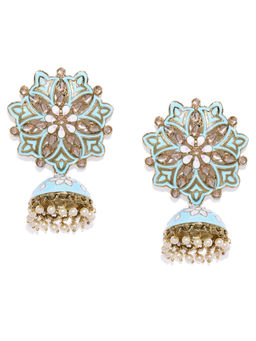 Zaveri Pearls - Beautiful Enamelling Jhumki Earring