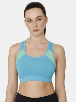 Zivame - Zelocity Sports Bra With Removable Padding Scuba - Blue